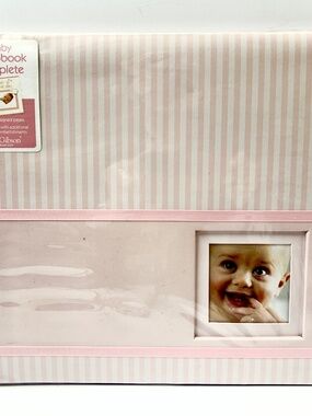 Baby Girl Scrapbook C.R. Gibson Pink Striped Design Photo Window Album Stickers